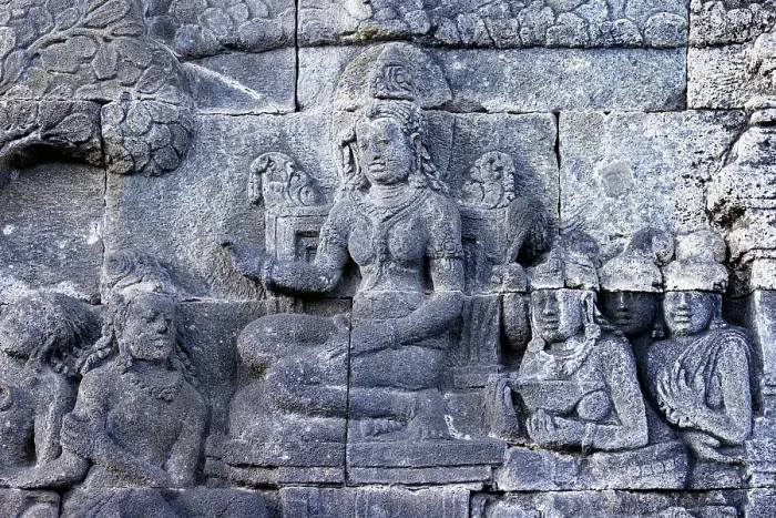 Framed Print : Bas-relief of life of Buddha, Borobudur, 9th-century Mahayana Buddhist temple, UNESCO, Java, Indonesia Framed Print : Bas-relief of life of Buddha, Borobudur, 9th-century Mahayana Buddhist temple, UNESCO, Java, Indonesia