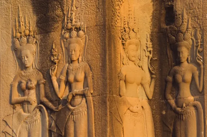 Framed Print : Bas relief stone carvings of apsaras, Angkor Wat, Angkor, UNESCO World Heritage Site Framed Print : Bas relief stone carvings of apsaras, Angkor Wat, Angkor, UNESCO World Heritage Site