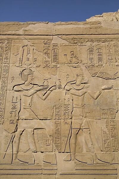 Bas-reliefs on walls, Temple of Haroeris and Sobek, Kom Ombo, Egypt, North Africa, Africa