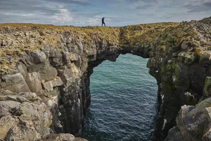 Framed Print : A basalt lava arch in the cliffs at the village of Arnastapi, Snaefellsjokull National Park, Snaefellsnes peninsula, west coast of Iceland, Polar Regions Framed Print : A basalt lava arch in the cliffs at the village of Arnastapi, Snaefellsjokull National Park, Snaefellsnes peninsula, west coast of Iceland, Polar Regions