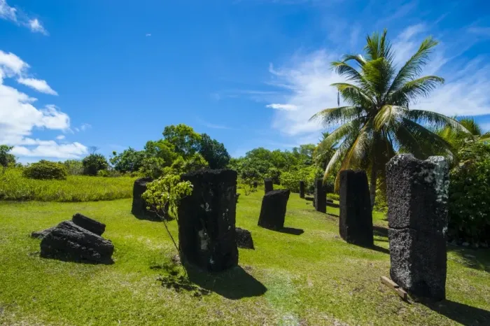 Framed Print : Basalt monoliths known as Badrulchau, Island of Babeldoab, Palau, Central Pacific, Pacific