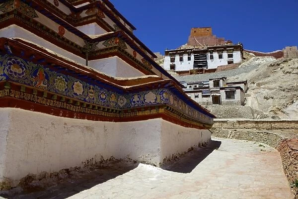 The base of Kumbum chorten (Stupa) in the Palcho Monastery at Gyantse, Tibet, China, Asia