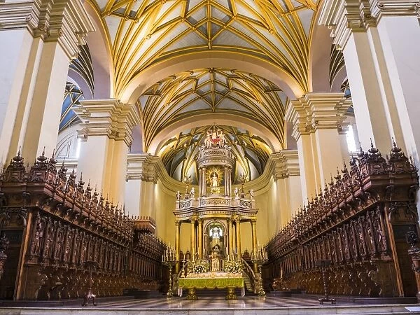 Basilica Cathedral of Lima interior, Plaza de Armas (Plaza Mayor), Lima, Lima Province