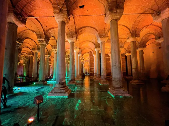 Framed Print : Basilica Cistern with an orange illumination, Istanbul, Turkey, Europe Framed Print : Basilica Cistern with an orange illumination, Istanbul, Turkey, Europe