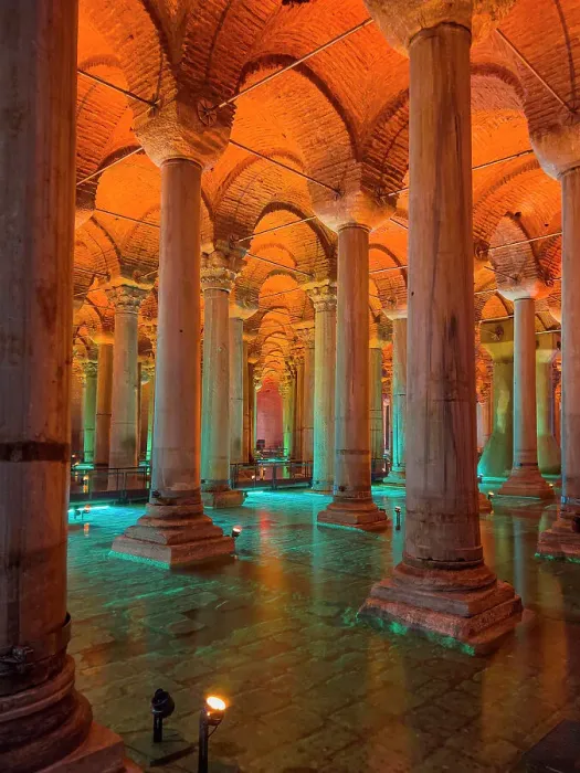 Framed Print : Basilica Cistern with an orange illumination. Istanbul, Turkey, Europe Framed Print : Basilica Cistern with an orange illumination. Istanbul, Turkey, Europe