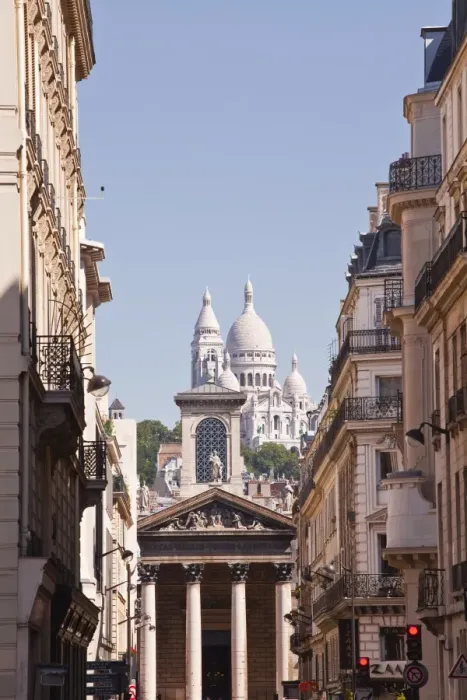Framed Print : The Basilica of Sacre Coeur through the streets of Paris, France, Europe Framed Print : The Basilica of Sacre Coeur through the streets of Paris, France, Europe