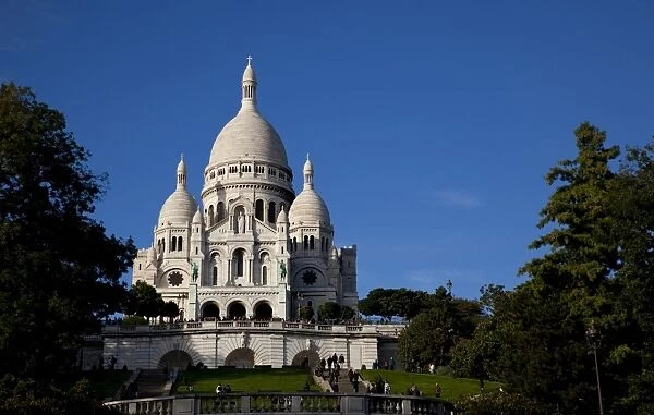 The Basilica of the Sacred Heart of Jesus of Paris on the hill of Montmartre