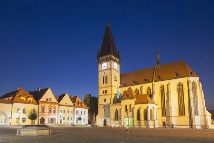 Framed Print : Basilica of St. Egidius in Radnicne Square at dusk, Bardejov, UNESCO World Heritage Site, Presov Region, Slovakia, Europe Framed Print : Basilica of St. Egidius in Radnicne Square at dusk, Bardejov, UNESCO World Heritage Site, Presov Region, Slovakia, Europe