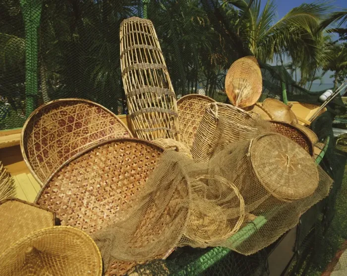 Framed Print : Basketware goods for sale Framed Print : Basketware goods for sale