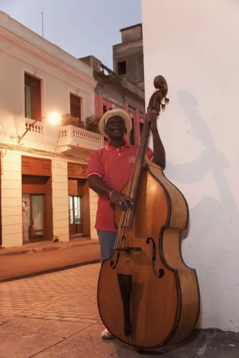 Framed Print : Bass player, Santiago de Cuba, Cuba, West Indies, Central America Framed Print : Bass player, Santiago de Cuba, Cuba, West Indies, Central America