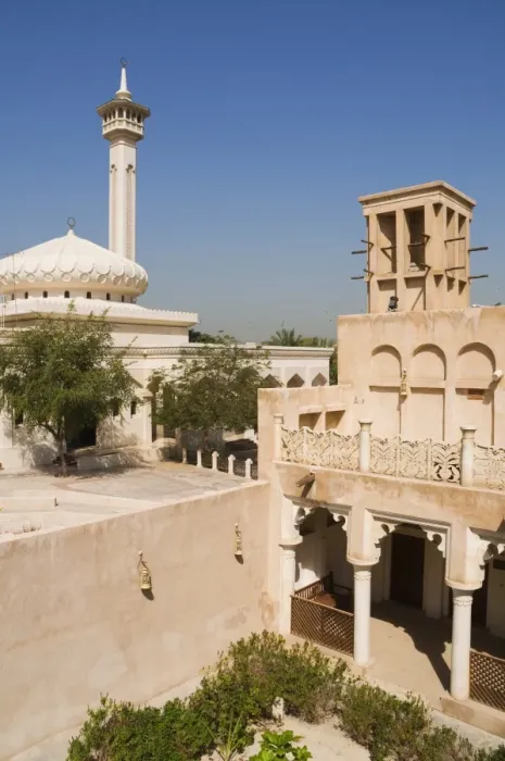 Framed Print : Bastakia District of historic arabic houses with wind towers, Bur Dubai