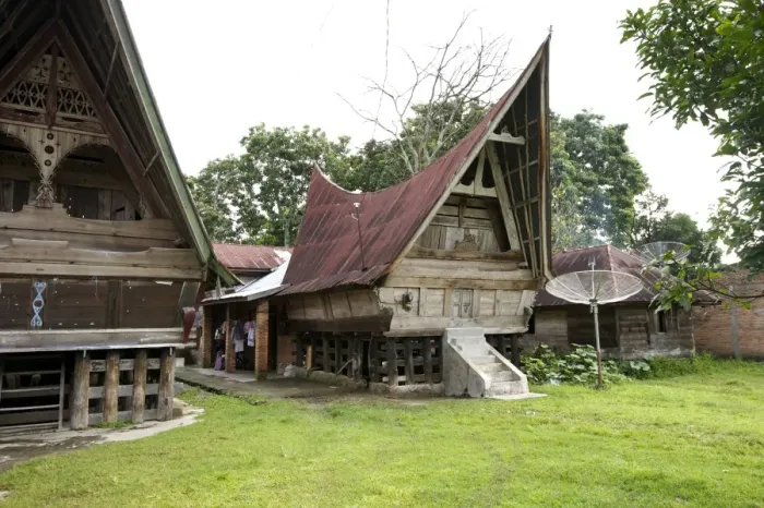 Framed Print : Batak Toba tribal rural village houses on Samosir Island in Lake Toba, Sumatra, Indonesia, Southeast Asia, Asia Framed Print : Batak Toba tribal rural village houses on Samosir Island in Lake Toba, Sumatra, Indonesia, Southeast Asia, Asia