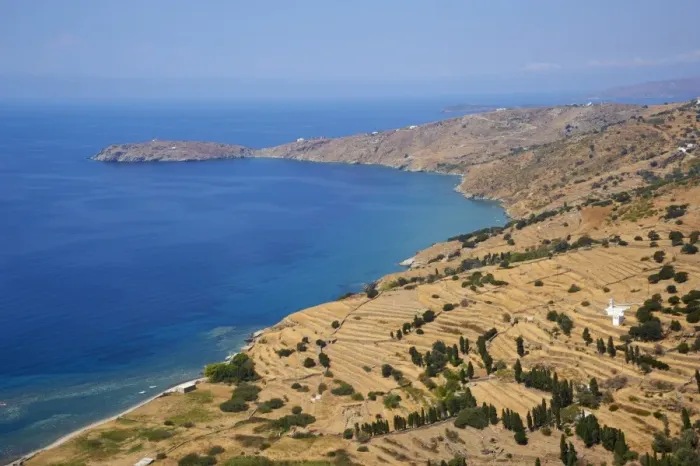 Framed Print : Batsi Bay, Andros Island, Cyclades, Greek Islands, Greece, Europe