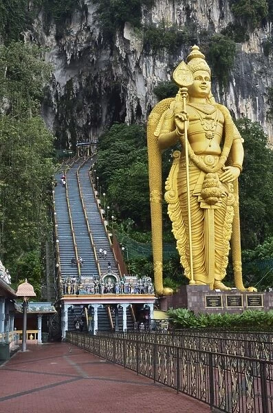 Batu Caves, Hindu Shrine, with Statue of Lord Muruguan, Selangor, Malaysia