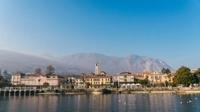Framed Print : Bavelo, overlooking Lake Maggiore, and the foothills of the Italian Alps, Piedmont
