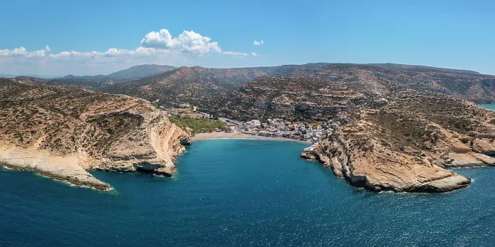 Framed Print : Bay and beach of Matala, Iraklion, Crete, Greek Islands, Greece, Europe Framed Print : Bay and beach of Matala, Iraklion, Crete, Greek Islands, Greece, Europe