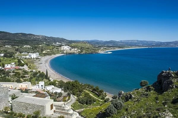The bay of Theotokos, Lindos, Rhodes, Dodecanese Islands, Greek Islands, Greece, Europe
