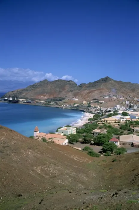 Framed Print : The bay and town of Mondelo on Sao Vicente Island, Cape Verde Islands, Atlantic Ocean Framed Print : The bay and town of Mondelo on Sao Vicente Island, Cape Verde Islands, Atlantic Ocean