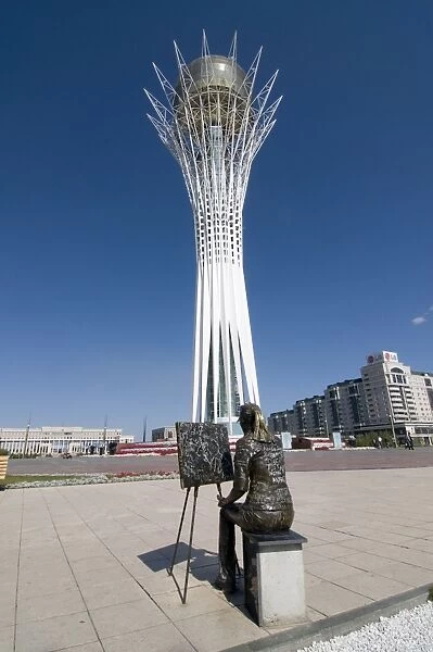 Bayterek Tower, landmark of Astana, Astana, Kazakhstan, Central Asia, Asia