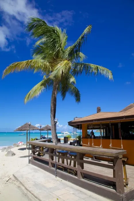 Framed Print : Beach and beach bar, Dickenson Bay, St. Georges, Antigua, Leeward Islands, West Indies, Caribbean, Central America Framed Print : Beach and beach bar, Dickenson Bay, St. Georges, Antigua, Leeward Islands, West Indies, Caribbean, Central America
