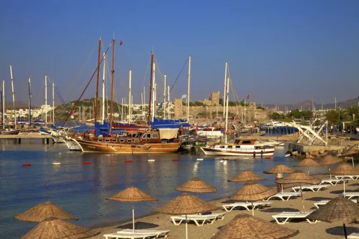 Framed Print : Beach, boats and castle, Bodrum, Anatolia, Turkey, Asia Minor, Eurasia Framed Print : Beach, boats and castle, Bodrum, Anatolia, Turkey, Asia Minor, Eurasia