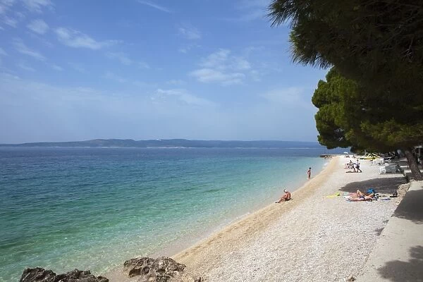 Beach, Brela, Dalmatian Coast, Croatia, Europe