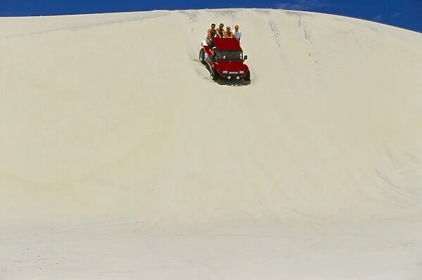 Beach buggy riding on the sandy dunes of the Ceara coastline, near Canoa Quedrada