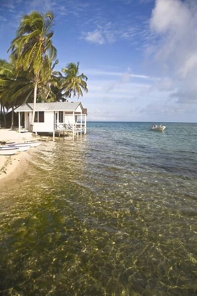 Beach cabana, Tobaco Caye, Belize, Central America