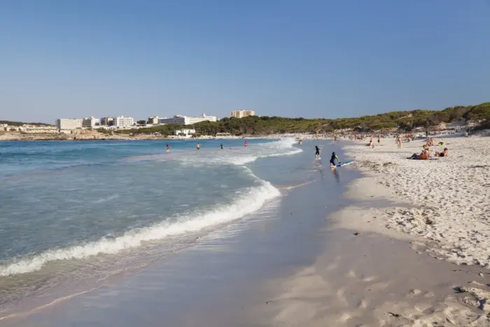 Framed Print : Beach, Cala Agulla, Cala Ratjada, Majorca (Mallorca), Balearic Islands (Islas Baleares), Spain, Mediterranean, Europe