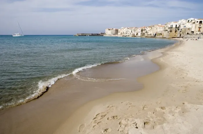 Framed Print : Beach, Cefalu