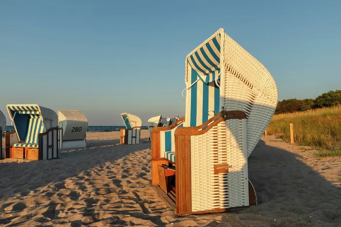 Framed Print : Beach chairs at the beach of Zingst, Fisch-Darv-Zingst Peninsula, Fischland, Mecklenburg-Western Pomerania, Germany Framed Print : Beach chairs at the beach of Zingst, Fisch-Darv-Zingst Peninsula, Fischland, Mecklenburg-Western Pomerania, Germany