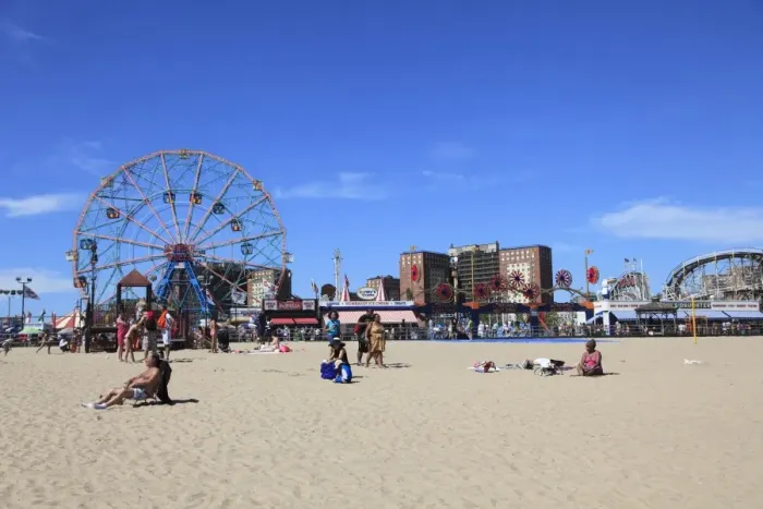 Framed Print : Beach, Coney Island, Brooklyn, New York City, United States of America, North America Framed Print : Beach, Coney Island, Brooklyn, New York City, United States of America, North America
