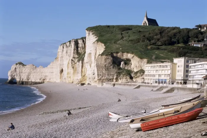 Framed Print : Beach and Falaise d Amont, Haute Normandie (Normandy), France, Europe Framed Print : Beach and Falaise d Amont, Haute Normandie (Normandy), France, Europe