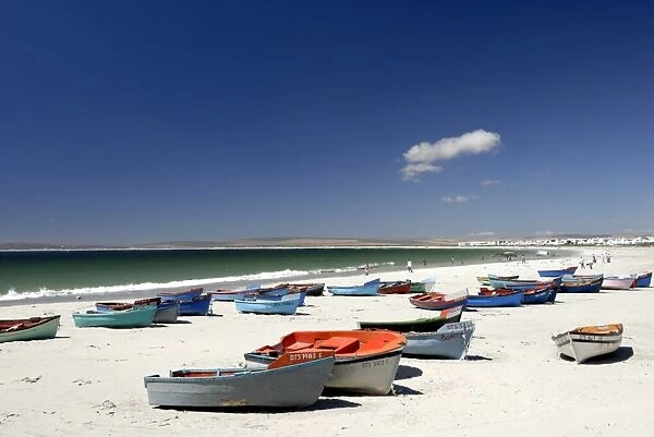 Beach and fishing boats, Paternoster, Western Cape, South Africa, Africa
