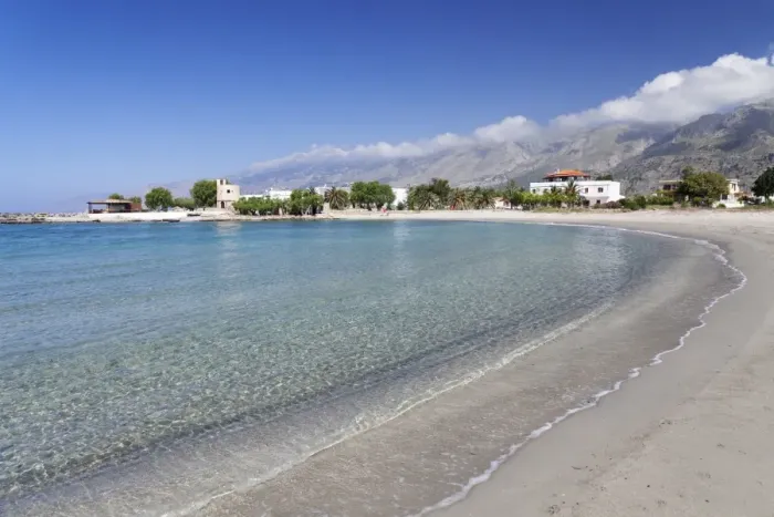 Framed Print : Beach of Frangokastello in front of Lefka Ori Mountains (White Mountains), Chania, Crete, Greek Islands, Greece, Europe Framed Print : Beach of Frangokastello in front of Lefka Ori Mountains (White Mountains), Chania, Crete, Greek Islands, Greece, Europe