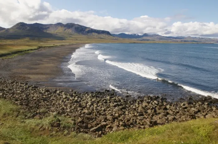 Framed Print : Beach, Grundarfjordur Bay, Snaefellsnes Peninsula, Iceland, Polar Regions