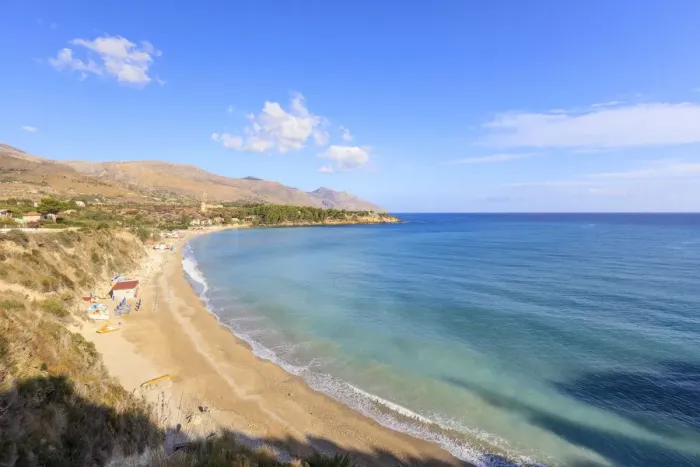 Framed Print : Beach of Guidaloca, Castellammare del Golfo, province of Trapani, Sicily, Italy, Mediterranean Framed Print : Beach of Guidaloca, Castellammare del Golfo, province of Trapani, Sicily, Italy, Mediterranean