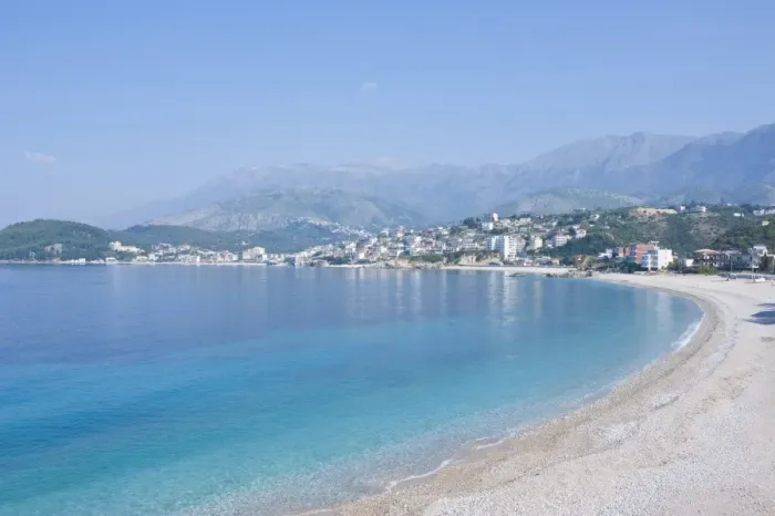 Framed Print : Beach of Himara, Albania, Europe Framed Print : Beach of Himara, Albania, Europe