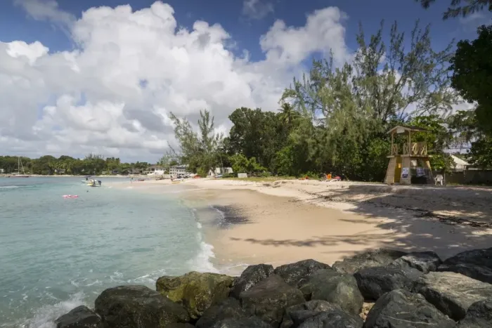Framed Print : Beach, Holetown, St. James, Barbados, West Indies, Caribbean, Central America Framed Print : Beach, Holetown, St. James, Barbados, West Indies, Caribbean, Central America