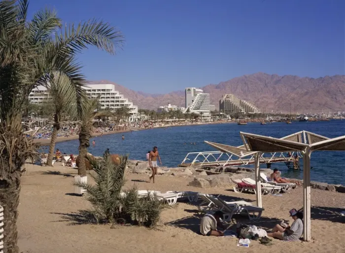 Framed Print : Beach and hotels, Eilat, Israel, Middle East Framed Print : Beach and hotels, Eilat, Israel, Middle East