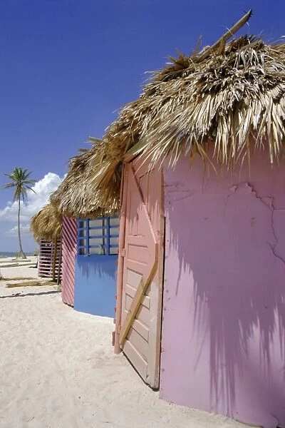 Beach huts, Dominican Republic, Caribbean, West Indies