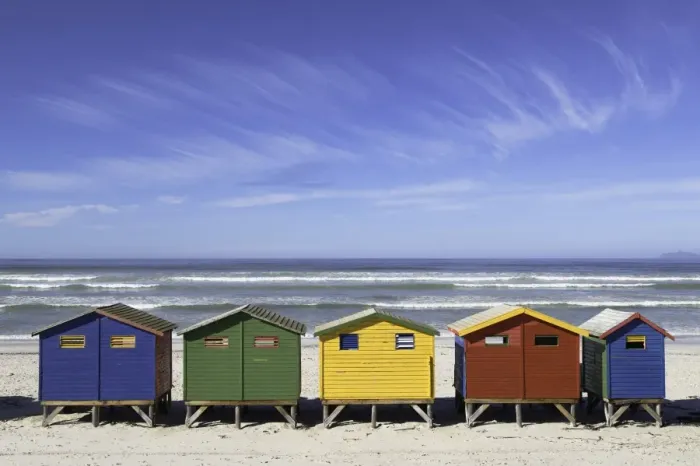 Framed Print : Beach huts on Muizenburg Beach, Cape Town, Western Cape, South Africa, Africa Framed Print : Beach huts on Muizenburg Beach, Cape Town, Western Cape, South Africa, Africa