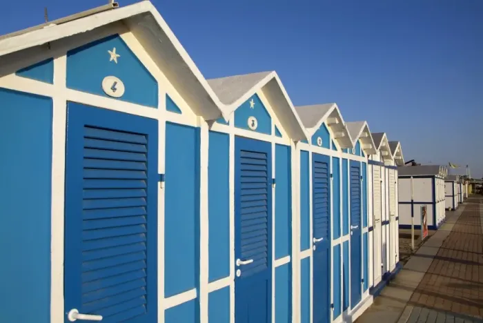 Framed Print : Beach huts, Riccione, Adriatic coast, Emilia-Romagna, Italy, Europe Framed Print : Beach huts, Riccione, Adriatic coast, Emilia-Romagna, Italy, Europe