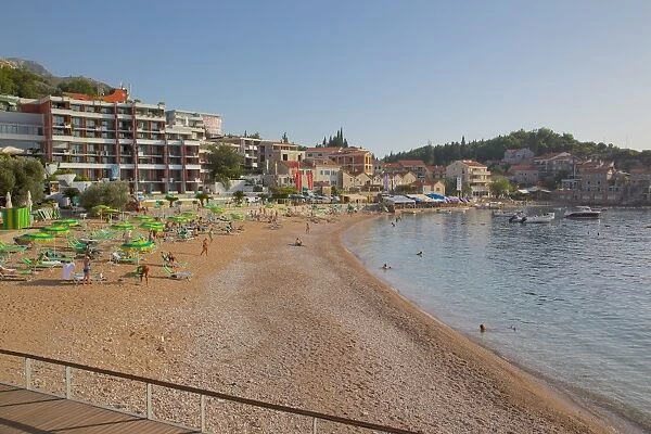 Beach, Milocer, Budva Bay, The Budva Riviera, Montenegro, Europe