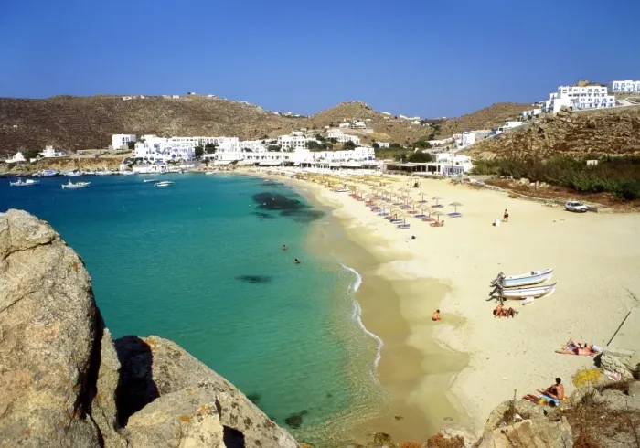 Framed Print : Beach, Plati Yialos, Mykonos, Greece Framed Print : Beach, Plati Yialos, Mykonos, Greece