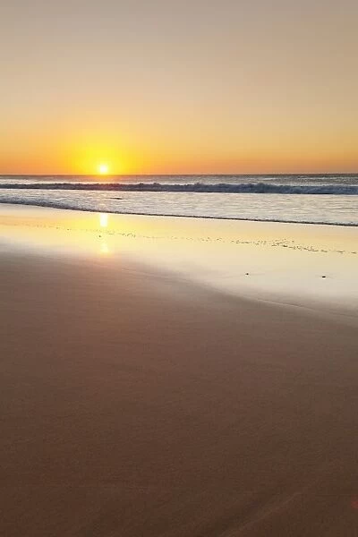 The beach Playa del Castillo at sunset, El Cotillo, Fuerteventura, Canary Islands, Spain, Atlantic, Europe
