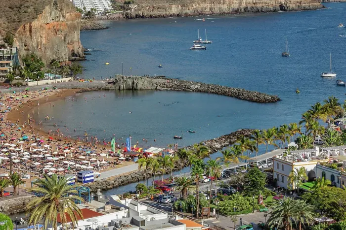 Framed Print : Beach of Puerto de Mogan, Gran Canaria, Canary Islands, Spain, Atlantic, Europe Framed Print : Beach of Puerto de Mogan, Gran Canaria, Canary Islands, Spain, Atlantic, Europe