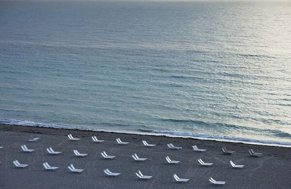 Empty beach, South Beach, Miami Beach, Florida, United States of America, North America