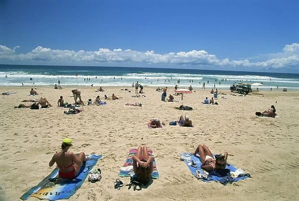 The beach at Surfers Paradise, Gold Coast, Queensland, Australia, Pacific