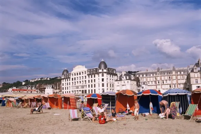 Framed Print : Beach tents on the beach, Trouville, Basse Normandie (Normandy), France, Europe Framed Print : Beach tents on the beach, Trouville, Basse Normandie (Normandy), France, Europe